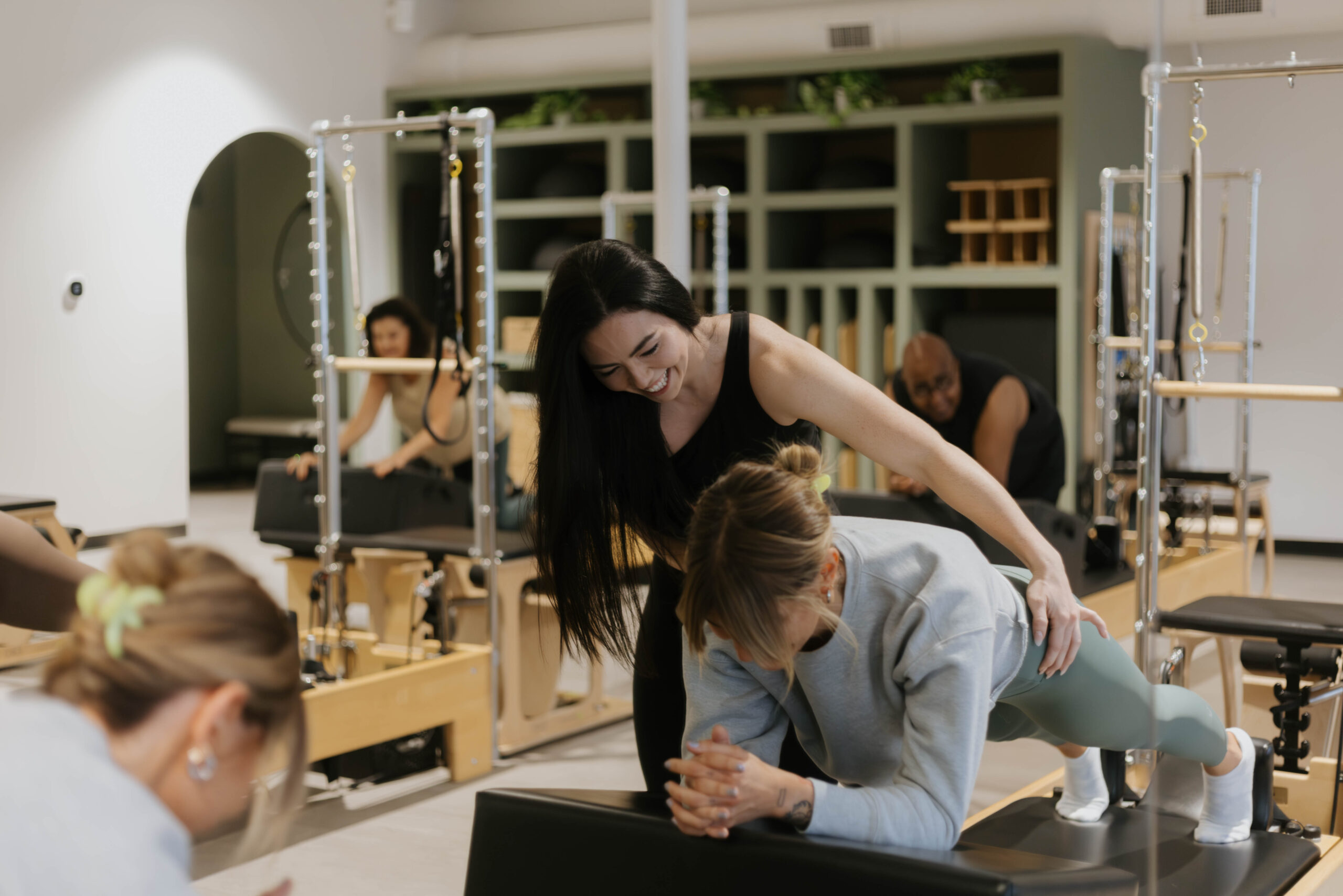 Teacher providing tactile cueing